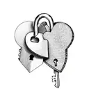A cute heart-shaped lock and key representing the bond between best friends tattoo design idea