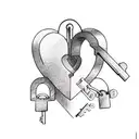 A cute heart-shaped lock and key representing the bond between best friends tattoo design idea