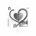 A cute heart-shaped lock and key representing the bond between best friends tattoo design idea