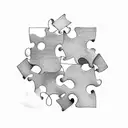 Two puzzle pieces fitting perfectly together, representing the harmonious relationship despite occasional fights tattoo design idea