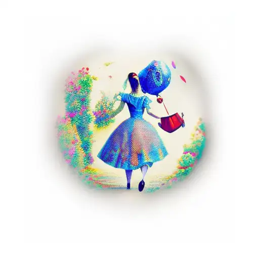 alice in wonderland tattoo design idea