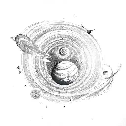 god shiv with planets and galaxy tattoo design idea