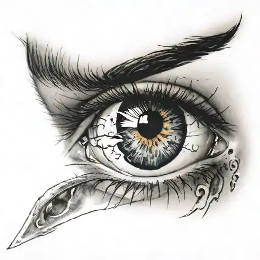eyes scary realism tattoo design idea