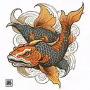 koi fish and dragon tattoo design idea