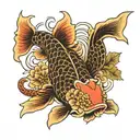 koi fish and dragon tattoo design idea