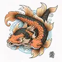 koi fish and dragon tattoo design idea