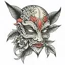 3d mask cry tattoo design idea