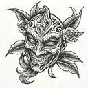 3d mask cry tattoo design idea