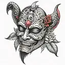 3d mask cry tattoo design idea