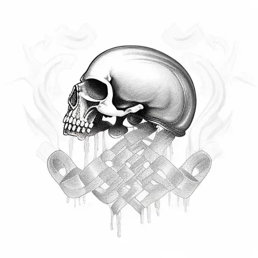 Russian Celtic Punk Scull tattoo design idea