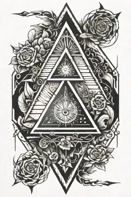 triangle and dimension tattoo design idea