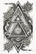 triangle and dimension tattoo design idea
