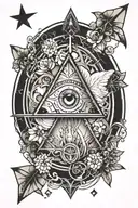 triangle and dimension tattoo design idea