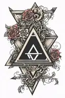 triangle illusion tattoo design idea