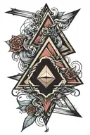 triangle illusion tattoo design idea