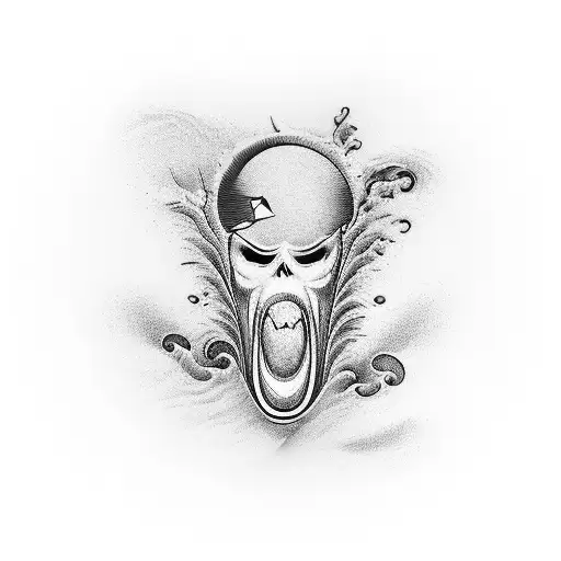 A wave formed by dental tools tattoo design idea