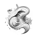 A wave formed by dental tools tattoo design idea