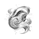 A wave formed by dental tools tattoo design idea