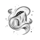 A wave formed by dental tools tattoo design idea