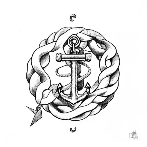 anchor with infinity rope tattoo design idea