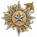 nautical star sign tattoo design idea