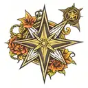 nautical star sign tattoo design idea