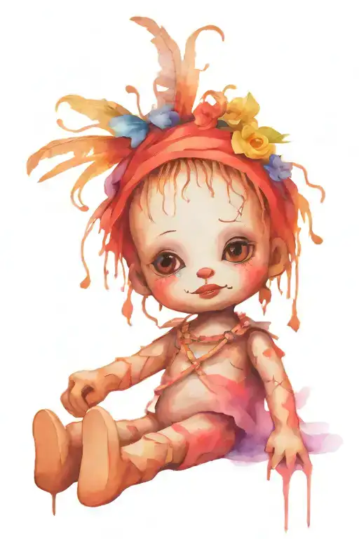 haitian voodoo doll tattoo design idea