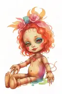 haitian voodoo doll tattoo design idea