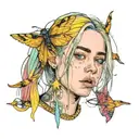 I would really like a tattoo of Billie Eilish and I already have the photo but I want to do something special around her tattoo design idea