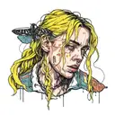 I would really like a tattoo of Billie Eilish and I already have the photo but I want to do something special around her tattoo design idea