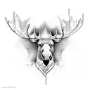 minimalist moose head tattoo design idea
