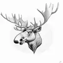 minimalist moose head tattoo design idea