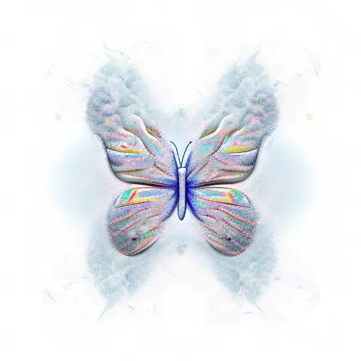 butterflies looking distorted as they emerge out of a line of wavy smoke tattoo design idea