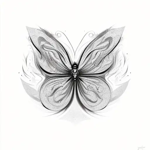 butterflies that are distorted looking as they fly out of smoke tattoo design idea