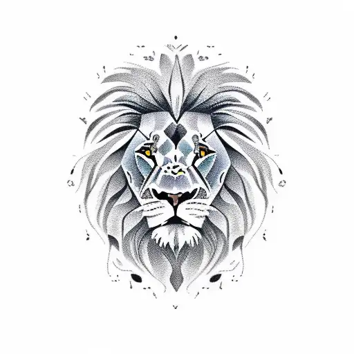 Lion face tattoo design idea