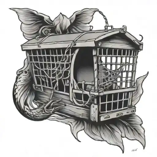 fishing trap  tattoo design idea