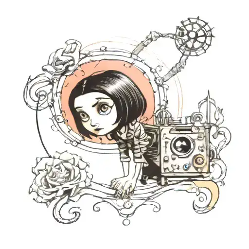 Coraline and the secret word tattoo design idea