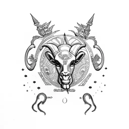 colombia flag with aries zodiac tattoo design idea