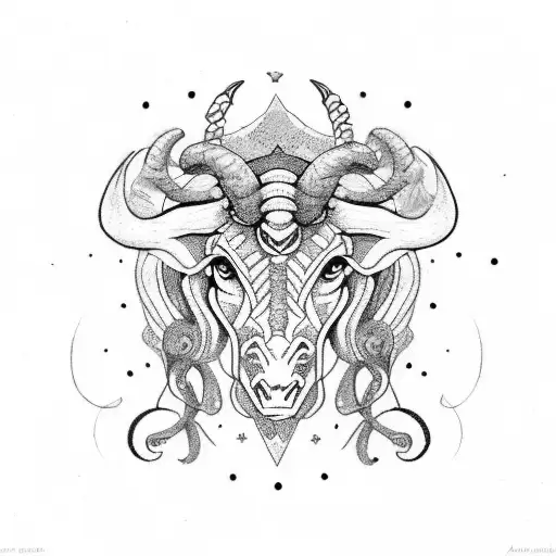 taurus and aries zodiac tattoo design idea