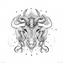 taurus and aries zodiac tattoo design idea