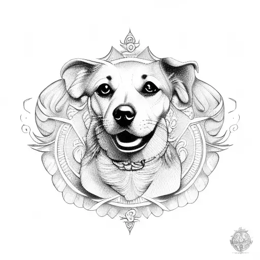 yorkshire dog angel tattoo design idea