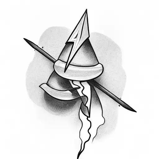 A minimalist black and grey tattoo of an éclair with a lightning bolt design incorporated into the pastry tattoo design idea