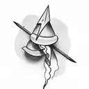 A minimalist black and grey tattoo of an éclair with a lightning bolt design incorporated into the pastry tattoo design idea