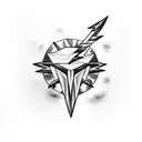 A minimalist black and grey tattoo of an éclair with a lightning bolt design incorporated into the pastry tattoo design idea