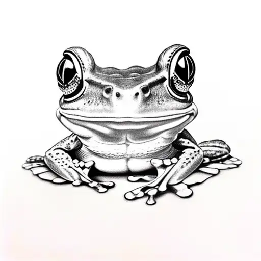 frog on mushroom tattoo design idea