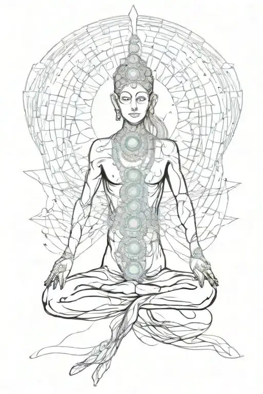 kundalini energy rising in frequency tattoo design idea