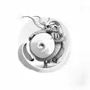 Myth of sisyphus with ouroboros incorporated tattoo design idea