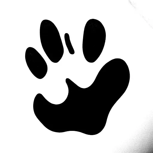 dog paw tattoo design idea