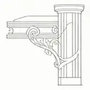 ionic column line drawing tattoo design idea