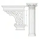 ionic column line drawing tattoo design idea